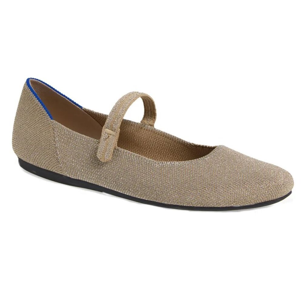 Rothy's The Square Mary Jane Flats Size 7.5 Brut Sparkle Knit Comfort NEW